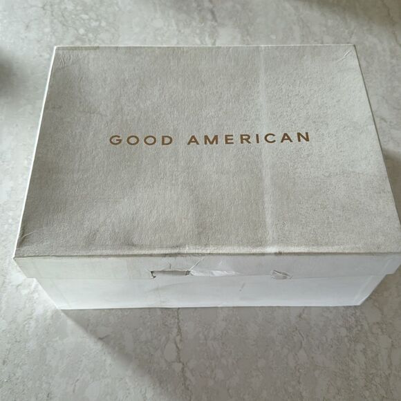 NEW NIB Good American Green Terry Slip-on Kitten Heel Sandal Size 9 - Picture 8 of 10